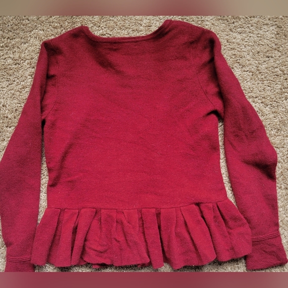 Burgundy Ruffle Cardigan - Picture 2 of 5